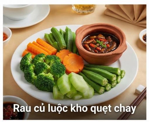 Rau củ luộc kho quẹt chay